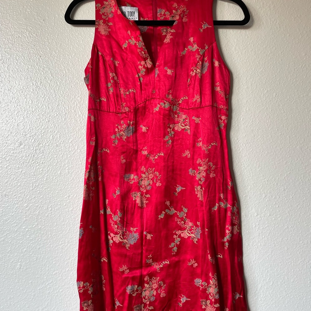 Vintage rare Beautiful silk slip Asian style dress cocktail evening party dress